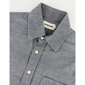 Taylor Stitch Shirt Mens XS 36 Gray Corduroy Button Up Short Sleeve Huckberry